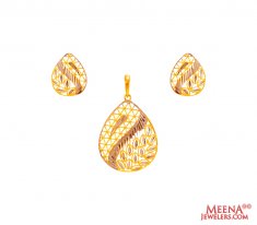 22Kt Gold Two Tone Pendant Set