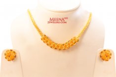 22Kt Gold Meenakari Necklace Set ( 22 Kt Gold Sets )