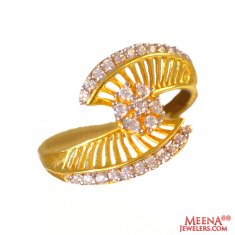 22Kt Gold and CZ Designer Ring ( Ladies Signity Rings )