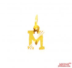 22Kt Gold Initial Pendant (M)