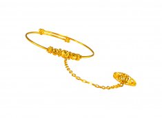 22K Gold Kids Kada with Ring