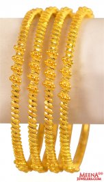 22Kt Gold Fancy Bangles (4 Pc) ( Gold Bangles )