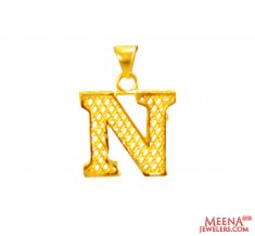 22Kt Gold Initial Pendant (N)